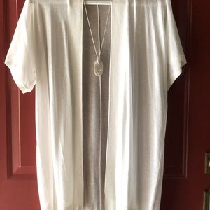 Long White Thin Cardigan